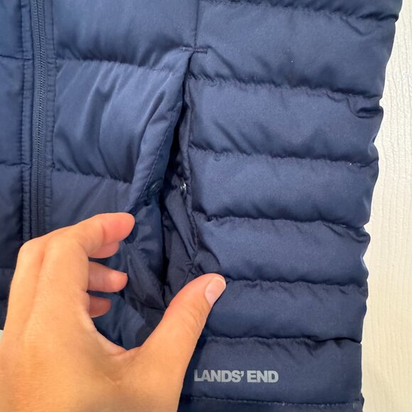 Lands' End Down Puffer Vest Navy Blue Size S (6-8) - Picture 5 of 6